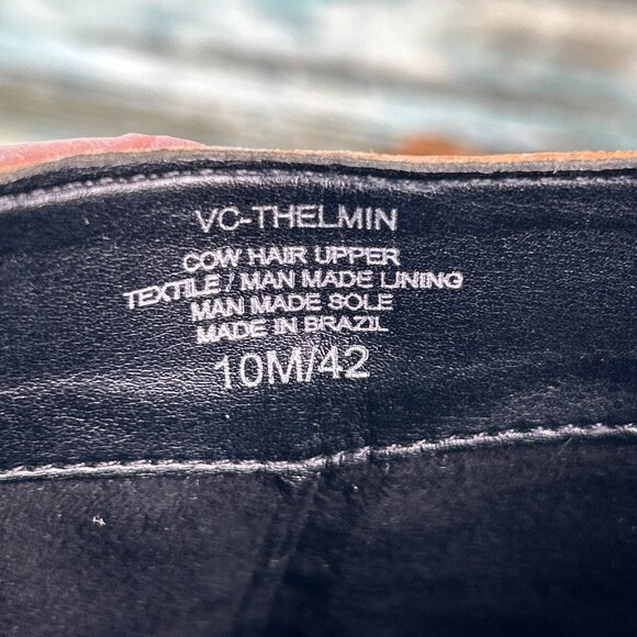 Vince Camuto Ankle Boots Womens 10M Brown Cow Hair Leopard Print Pointed Toe Zip - Picture 14 of 14